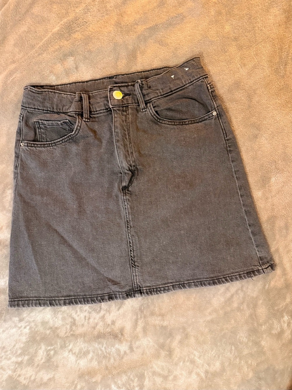 Divided Black Denim Mini Skirt with Front Pockets